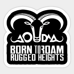 Highland Wanderer: Aoudad Typographic Wonder Sticker